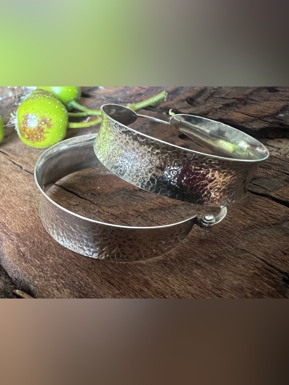 Large Artisan Hammered Sterling Silver Hoop Earrings Textured Silver Hoops Boho
